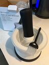 Ceramic Mortar and Pestle Set with Visible Lid to Avoid Mess