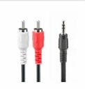 3.5mm Stereo Plug/2 RCA Plug Cable - Black - PrimeCables®