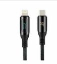 USB C to Lightning Cable with LED Indicator, Nylon Braided, 1m - PrimeCables