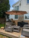 10Ft Patio Umbrella Outdoor Banana Shape Sunshade with Cross Base - Yardlab™