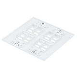 Cab 6835 2 Gang Wall Plate for Keystone 8 Hole White