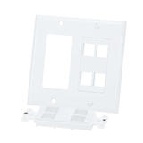 Cab 6835 2 Gang Wall Plate for Keystone 8 Hole White