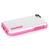 Incipio IPH 1146 WHT Incipio DualPro SHINE Dual Protection with Aluminum Finish for iPhone 5C White Neon Pink