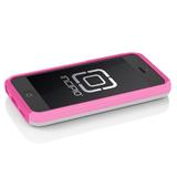 Incipio IPH 1146 WHT Incipio DualPro SHINE Dual Protection with Aluminum Finish for iPhone 5C White Neon Pink