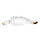 PrimeCables Cab DP DVId 3ft DisplayPort Cables DisplayPort 1 2V to DVI 28AWG Cable 3Ft White