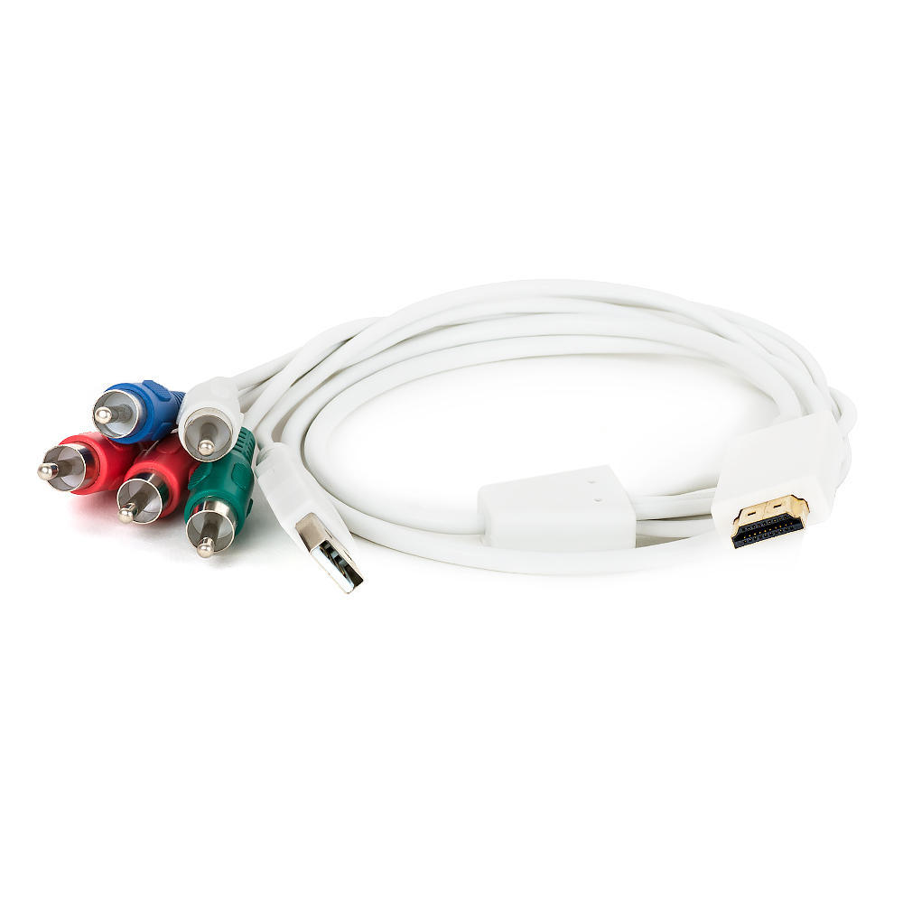 HDMI to 5 RCA (YPbPr + R/L) Component Converter Cable, 3Ft White