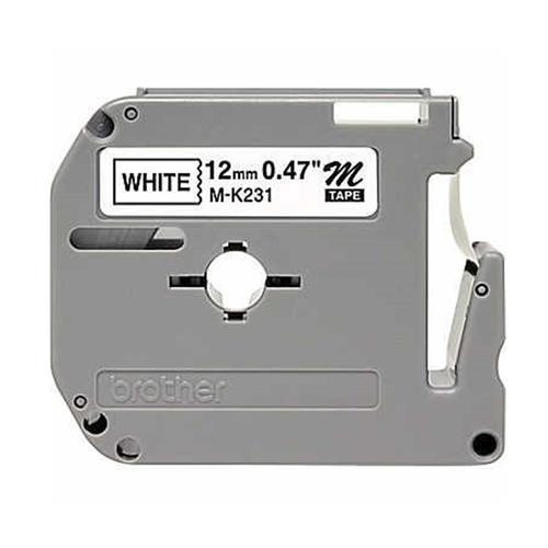 Brother MK231 Original PTouch M Series Tape, 12mm (0.47''), Black on White
