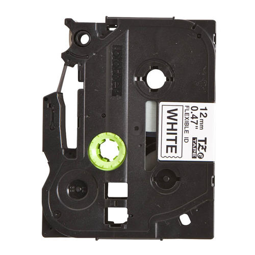 Brother TZeFX231 Original PTouch Label Tape, 12mm (0.47"), Black on White, Flexible ID Tape