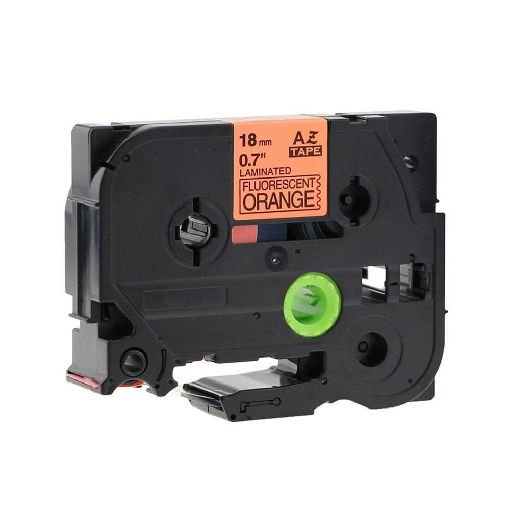 Brother TZeB41 Label Tape, 18mm (0.7"), Black on Fluorescent Orange