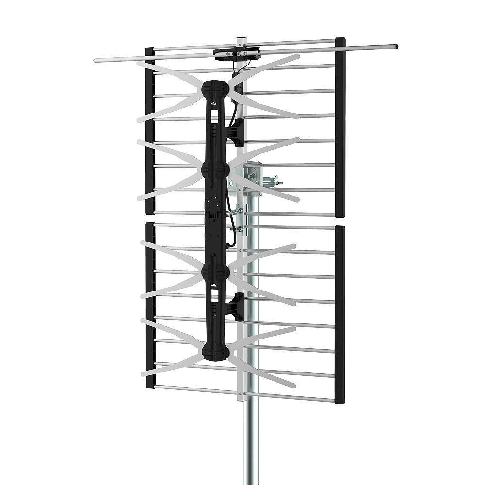 Outdoor HDTV Antenna 65 Miles Range, Builtin High Gain for both VHF