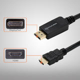 PrimeCables Cab FL 445 914 DisplayPort Cables PrimeCables DisplayPort to HDMI Adapter Cable M M 3ft Black