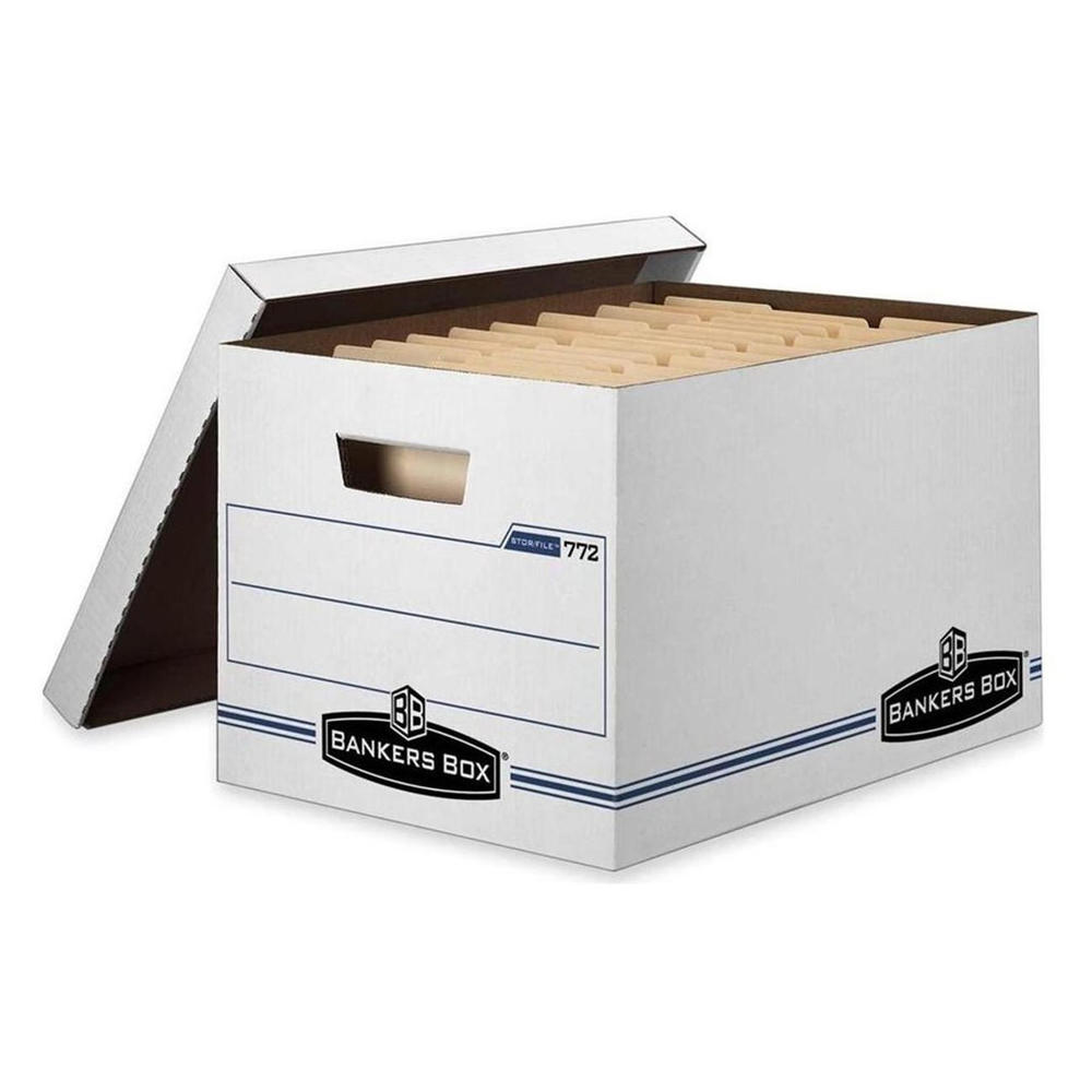 Bankers Box 12-Pack File Storage Boxes - Lift-off Lid Organizers For Letter/Legal Files