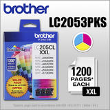 Brother LC2053PKS OEM MFC J5520DW Brother LC205 3PKS Original Tri Colour Multi Pack Ink Cartridges Super High Yield