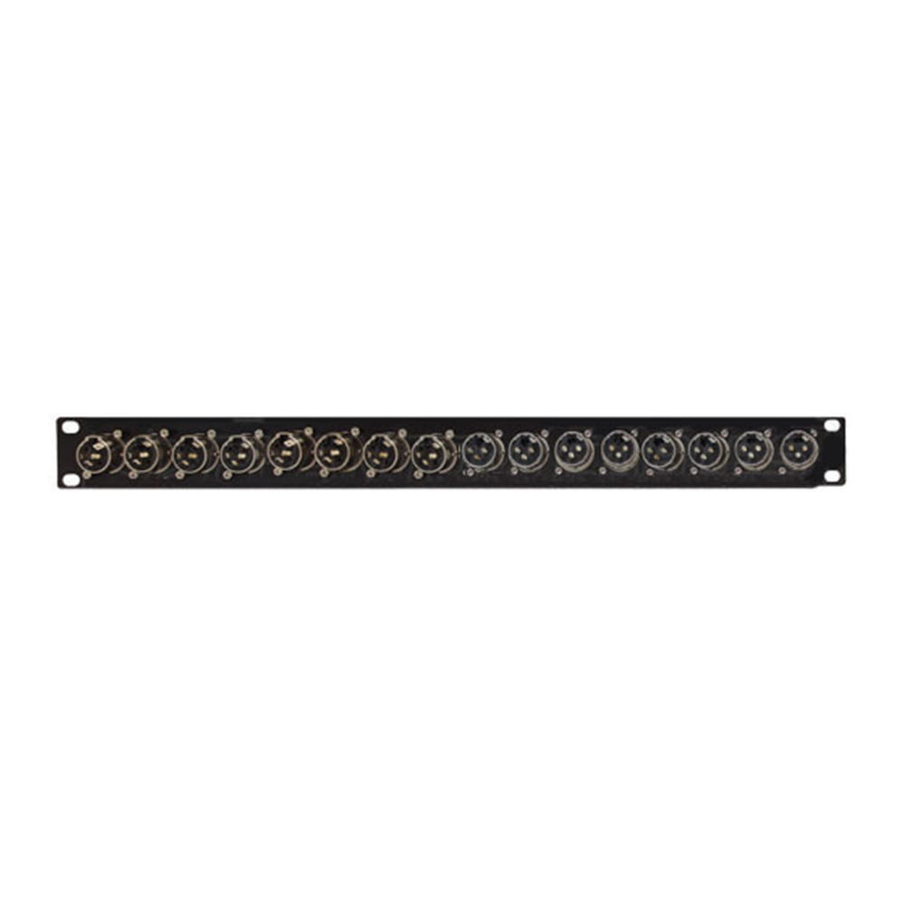 8Port XLR Female + 8Port XLR Male Patch Panel, 19 Inch Rackmount 1U
