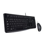 Logitech KYB LT MK120 Keyboard and Mouse Combos Logitech Desktop MK120 Black USB Wired Simplicity Mouse Keyboard Combo Englis