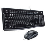 Logitech KYB LT MK120 Keyboard and Mouse Combos Logitech Desktop MK120 Black USB Wired Simplicity Mouse Keyboard Combo Englis