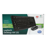 Logitech KYB LT MK120 Keyboard and Mouse Combos Logitech Desktop MK120 Black USB Wired Simplicity Mouse Keyboard Combo Englis