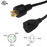 Cab PW 1274 01 Power Cables Cords 1ft L5 15P to 5 15R Power Cable 14AWG SJT 125V 15A