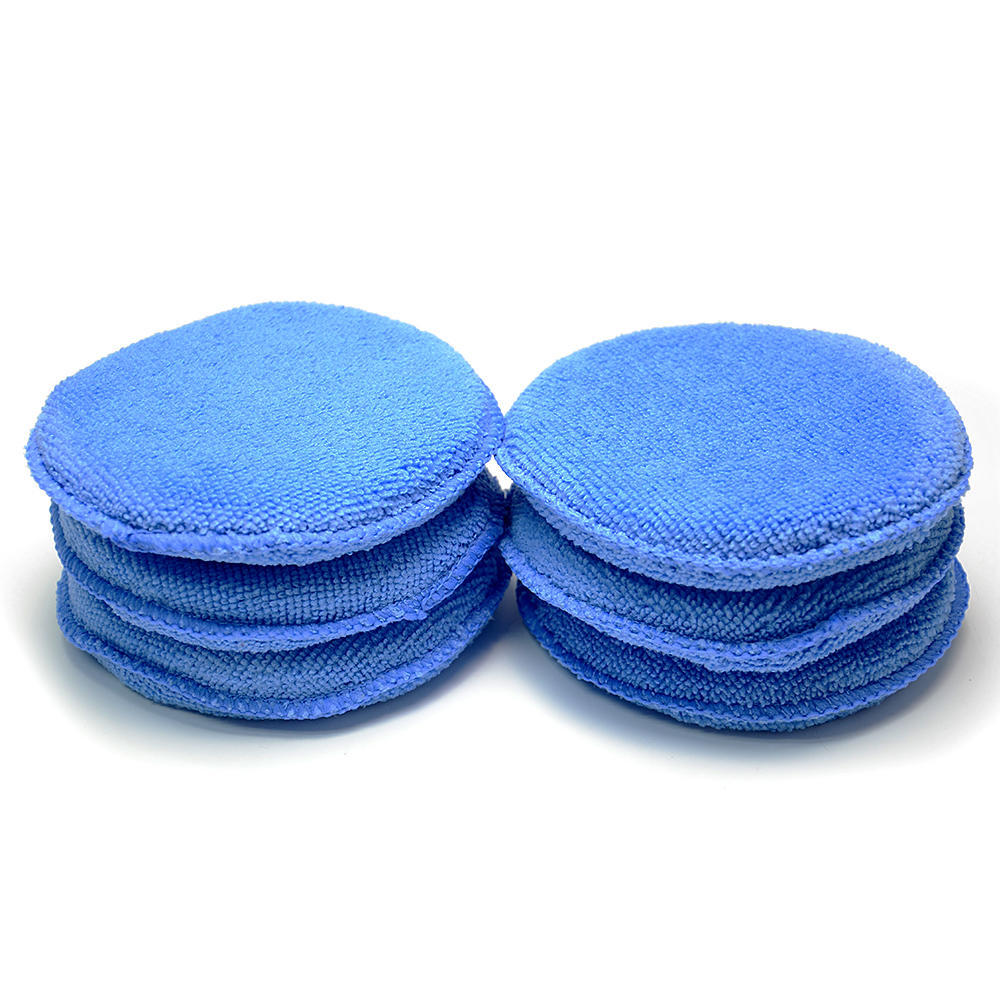 CleanWise /® Blue Microfiber Wax Applicator 5 Diameter, Pack of 6 AutoCare Ultra-soft Microfiber Wax Applicator Pads for Cars Wax Applicator Foam Sponge