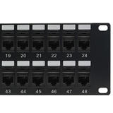 No Brand PP 48C5 PT Patch Panels 48 Port CAT5e Patch Panel 19 Rackmount 2U Pass Through