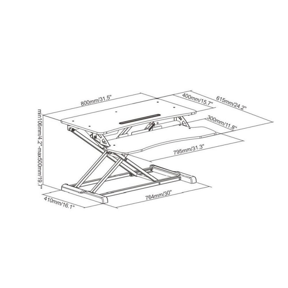 Ergonomic Sit Stand Desk Riser with Height Adjustable - PrimeCables