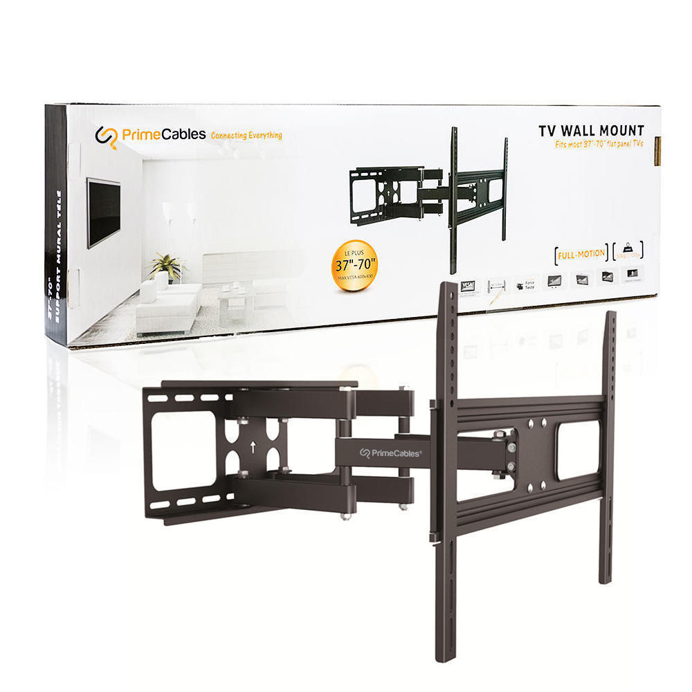 Full Motion Articulating TV Wall Mount + Universal Sound Bar Speaker