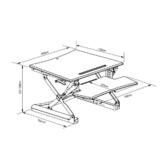 PrimeCables Cab MT101 S BK STM01 1 Monitor Desk Mounts Sit Standing Height Adjustable Desk Ergo Riser Anti fatigue Standing M