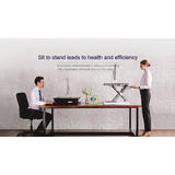 PrimeCables Cab MT101 S BK STM01 1 Monitor Desk Mounts Sit Standing Height Adjustable Desk Ergo Riser Anti fatigue Standing M