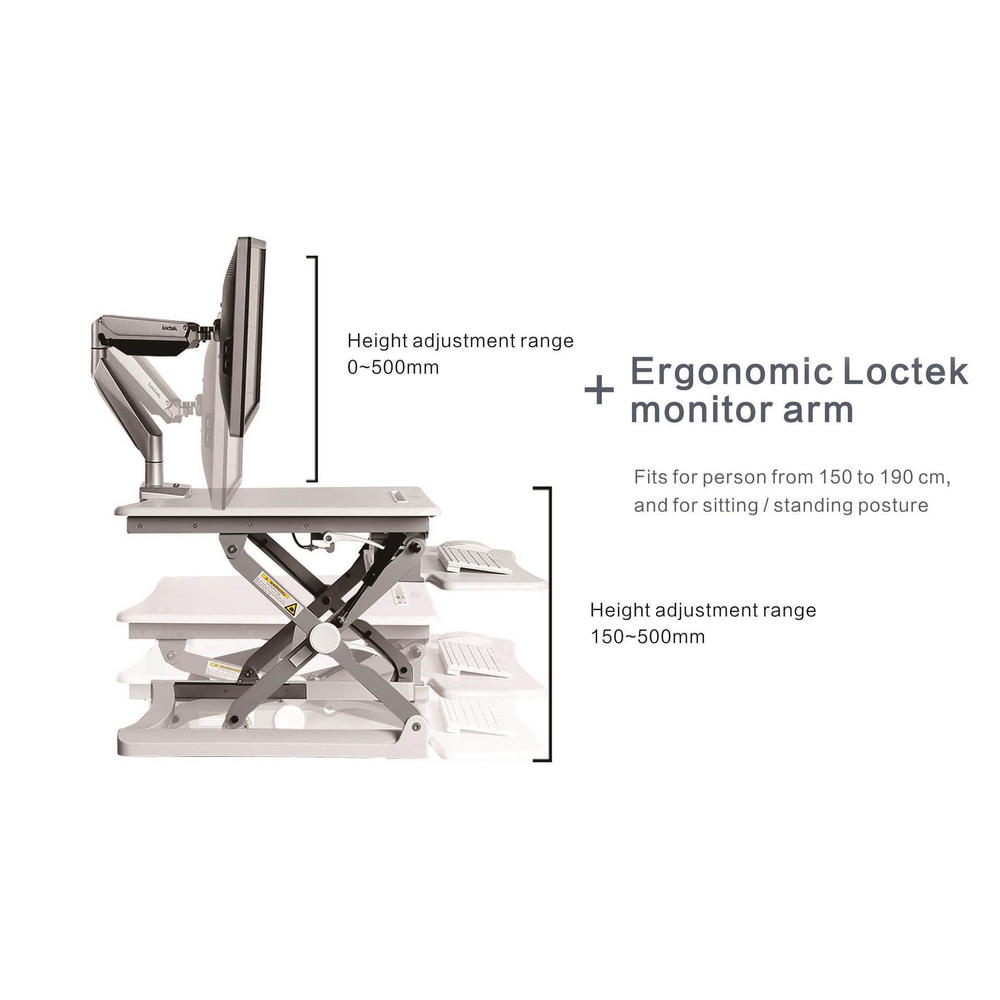 Sit Standing Height Adjustable Desk Ergo Riser + Ergonomic Foot Rocker ...
