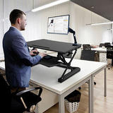 PrimeCables Cab MT101 M BK FR03 Monitor Desk Mounts Sit Standing Height Adjustable Desk Ergo Riser Height Adjustable Footrest
