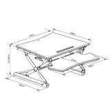 PrimeCables Cab MT101 M BK FR03 Monitor Desk Mounts Sit Standing Height Adjustable Desk Ergo Riser Height Adjustable Footrest