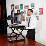 PrimeCables Cab MT101 M BK FR03 Monitor Desk Mounts Sit Standing Height Adjustable Desk Ergo Riser Height Adjustable Footrest