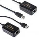 Cab Usb Extender 60M 200ft USB 2 0 Adapters USB RJ45 Extension Adaptor Extender up to 200ft W Receiver Sender PrimeCables