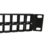 Cab PP 48KAU 1U Patch Panel 48 port Angled Keystone Patch Panel 19 Rackmount 1U with Cable Manager Unloaded