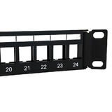 Cab PP 24KAU 1U Patch Panel 24 port Angled Keystone UTP Panel 1U w Cable Manager Unloaded