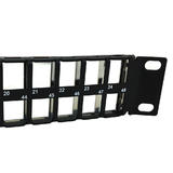 Cab PP 48KAS 1U Patch Panel 48 port Shielded Angled Keystone Patch Panel 19 Rackmount 1U with Cable Manager Unloaded