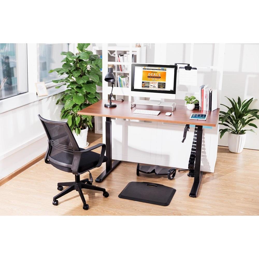Manual Crank Adjustable Height Sit Stand Desk Frame Black Anti
