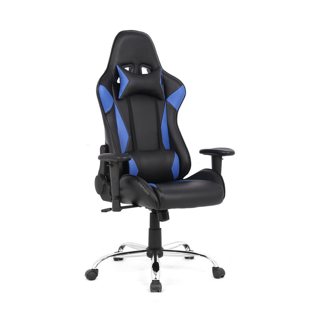 Racing Gaming Chair Black And White Moustache Black White