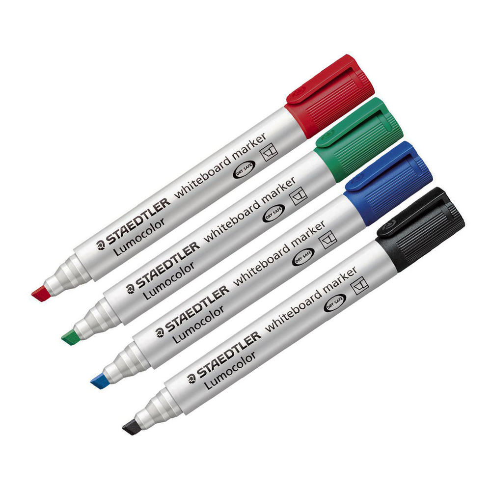 Staedtler® Lumocolor® Whiteboard Chisel Tip Markers, 4/Box
