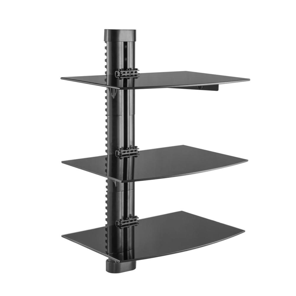 Height Adjustable DVD Wall Mount Triple shelves for DVD players or AV components PrimeCables®
