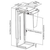 PrimeCables Cab CPB 6 Ergonomics Accessories Adjustable Under Desk Wall CPU Mount PrimeCables