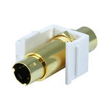 Monoprice Canada Cab 6558 Audio Video keystone Jacks Keystone Jack S Video Mini 4Pin M F White Monoprice