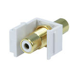 Monoprice Canada Cab 6550 Audio Video keystone Jacks Keystone Jack Modular RCA w White Center White Monoprice