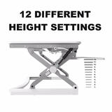 PrimeCables Cab MT101 M WH STM02 3 Monitor Desk Mounts Sit Standing Height Adjustable Desk Ergo Riser ADR 35 Standing Portabl