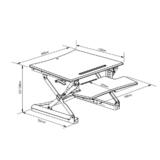 PrimeCables Cab MT101 M WH STM02 3 Monitor Desk Mounts Sit Standing Height Adjustable Desk Ergo Riser ADR 35 Standing Portabl