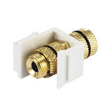 PrimeCables Cab 8434 Banana Plugs Keystone Jack Banana Jack w Black Ring Screw Type White PrimeCables