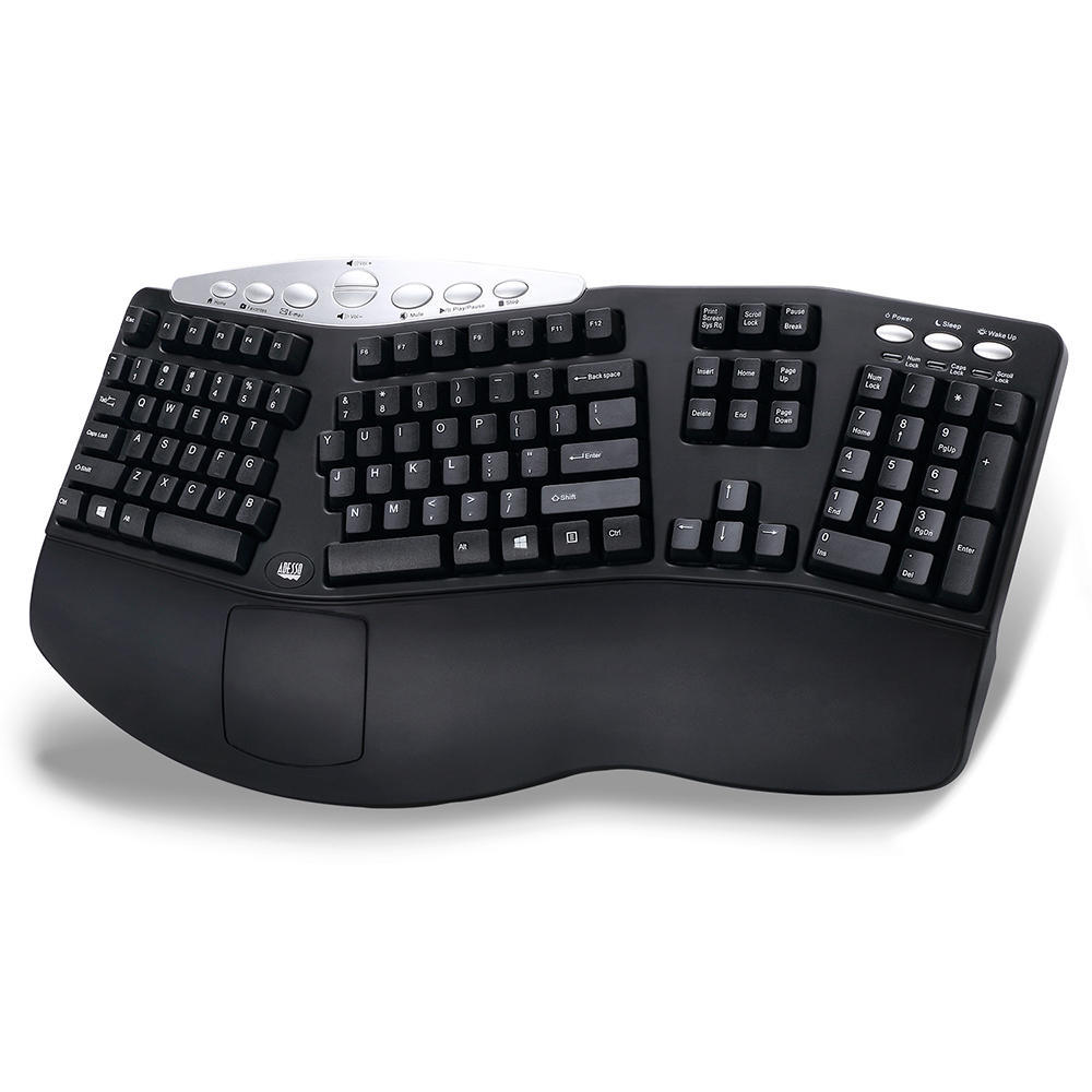 Adesso PCK 208B Tru Form Clavier Ergonomique Profil 