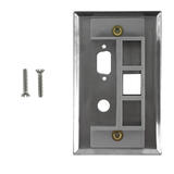 WP 105 SS Audio Video Wall Plates Wall plate Single Gang 1x DB9 1x 3 8 inch 1x Keystone Stainless Steel