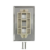 WP 2P SS Audio Video Wall Plates 2 Port Keystone Stainless Steel Wall Plate