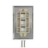 WP 3P SS Audio Video Wall Plates 3 Port Keystone Stainless Steel Wall Plate